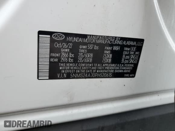 ✅ 2023 Hyundai Santa Fe SEL • VIN: 5NMS24AJ0PH520615 • Лот: 71696225. Опубликован ранее на Copart с пробегом 66 545 миль. Бесплатный доступ к архиву аукционных продаж из США и подробный отчёт об истории автомобиля на DreamBid. Изображение 13.