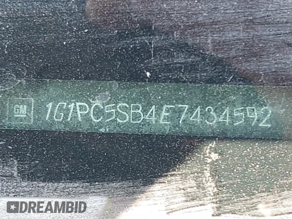 ✅ 2014 Chevrolet Cruze 1LT • VIN: 1G1PC5SB4E7434592 • Lot: 42873530. Listed on IAAI with Not provided. Free auction sales archive from the USA and detailed vehicle history report at DreamBid. Image 11.