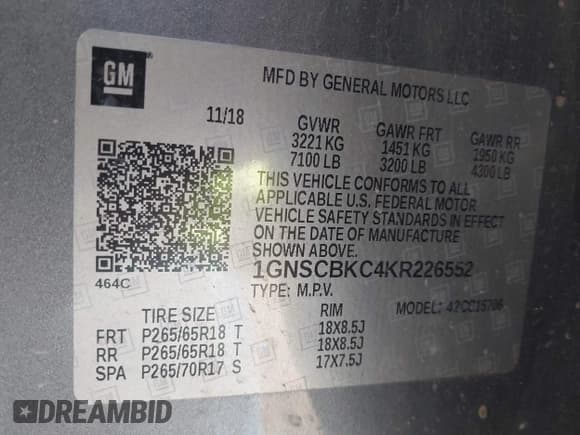 ✅ 2019 Chevrolet Tahoe LT • VIN: 1GNSCBKC4KR226552 • Lot: 43548303. Wystawiony na IAAI z przebiegiem Nie podano. Bezpłatny archiwum sprzedaży aukcyjnych z USA i szczegółowy raport historii pojazdu na DreamBid. Zdjęcie 9.