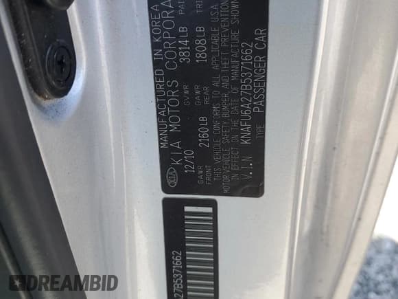 ✅ 2011 Kia Forte EX • VIN: KNAFU6A27B5371662 • Лот: 90865435. Опубликован ранее на Copart с пробегом 122 625 миль. Бесплатный доступ к архиву аукционных продаж из США и подробный отчёт об истории автомобиля на DreamBid. Изображение 12.