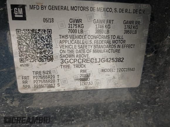 ✅ 2018 Chevrolet Silverado 1500 LT • VIN: 3GCPCREC1JG425382 • Лот: 42378686. Опубликован ранее на IAAI с пробегом 162 110 миль. Бесплатный доступ к архиву аукционных продаж из США и подробный отчёт об истории автомобиля на DreamBid. Изображение 9.