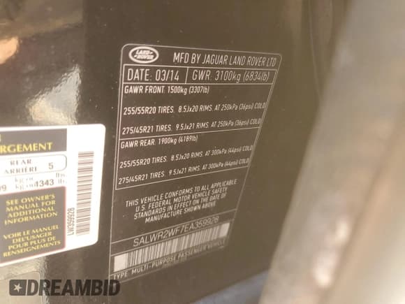 ✅ 2014 Land Rover Range Rover Sport HSE • VIN: SALWR2WF7EA359928 • Лот: 89825795. Опубликован ранее на Copart с пробегом 118 702 миль. Бесплатный доступ к архиву аукционных продаж из США и подробный отчёт об истории автомобиля на DreamBid. Изображение 13.