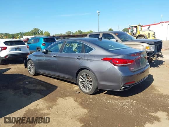 2015 Hyundai Genesis 3.8L z VIN KMHGN4JEXFU022795, wystawiony jako IAAI lot #43170791 z przebiegiem 128 649 mil mil oraz . Historia ofert i sprzedaży dostępna na DreamBid. Obrazek 3.
