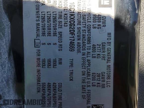 ✅ 2013 Chevrolet Silverado 2500HD LT • VIN: 1GC1KXCG2DF174669 • Lot: 90869775. Listed on Copart with 114,101 mi. Free auction sales archive from the USA and detailed vehicle history report at DreamBid. Image 12.