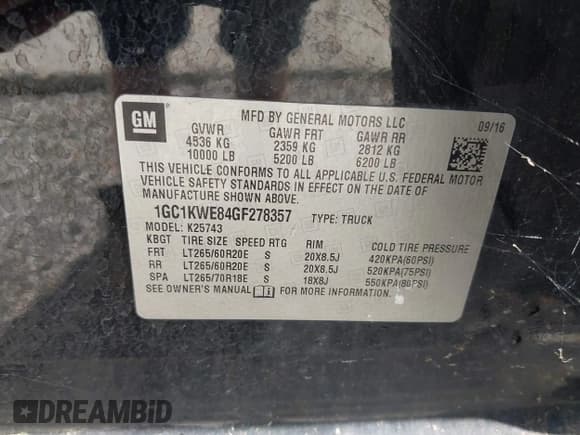 ✅ 2016 Chevrolet Silverado 2500HD LTZ • VIN: 1GC1KWE84GF278357 • Lot: 43048273. Listed on IAAI with 303,951 mi. Free auction sales archive from the USA and detailed vehicle history report at DreamBid. Image 9.