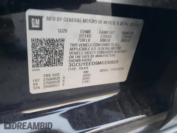 ✅ 2021 Chevrolet Silverado 1500 RST • VIN: 3GCUYEED5MG150819 • Lot: 68815174. Wystawiony na Copart z przebiegiem 71 353 mil. Bezpłatny archiwum sprzedaży aukcyjnych z USA i szczegółowy raport historii pojazdu na DreamBid. Zdjęcie 12.