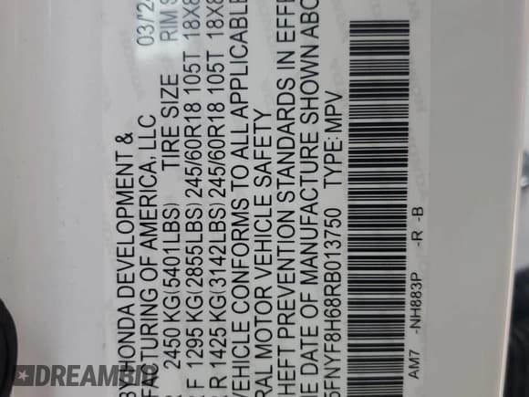 ✅ 2024 Honda Passport TrailSport • VIN: 5FNYF8H68RB013750 • Lot: 83757024. Listed on Copart with 6,308 mi. Free auction sales archive from the USA and detailed vehicle history report at DreamBid. Image 15.