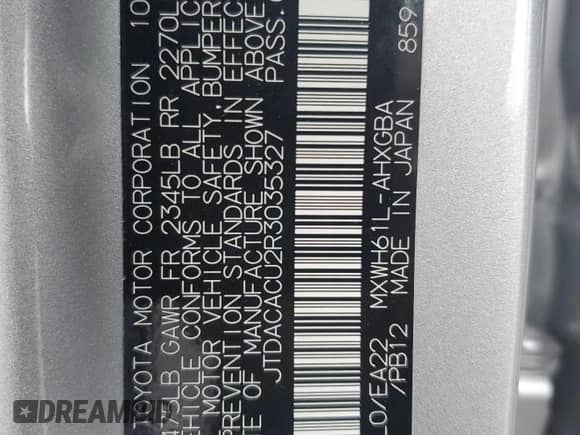 2024 Toyota Prius SE с VIN JTDACACU2R3035327, выставлен на аукционе Copart как лот 69905855 с пробегом Не указан миль и Списание • Salvage title. История ставок и продаж доступна на DreamBid. Изображение 12.