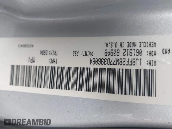 ✅ 2007 Jeep Patriot Sport • VIN: 1J8FF28W77D396064 • Lot: 42247274. Listed on IAAI with 128,455 mi. Free auction sales archive from the USA and detailed vehicle history report at DreamBid. Image 9.