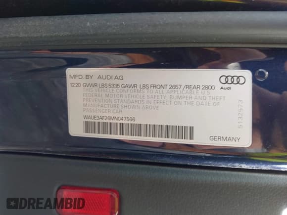 ✅ 2021 Audi A6 Premium Plus • VIN: WAUE3AF26MN047566 • Lot: 41646389. Wystawiony na IAAI z przebiegiem 30 039 mil. Bezpłatny archiwum sprzedaży aukcyjnych z USA i szczegółowy raport historii pojazdu na DreamBid. Zdjęcie 9.
