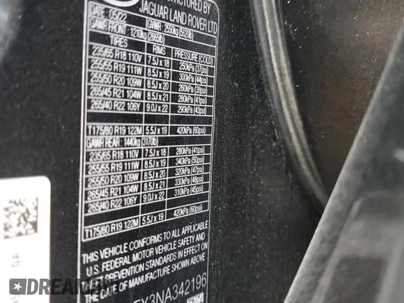 ✅ 2022 Land Rover Range Rover Velar S • VIN: SALYJ2EX3NA342196 • Лот: 59976264. Опубликован ранее на Copart с пробегом 30 740 миль. Бесплатный доступ к архиву аукционных продаж из США и подробный отчёт об истории автомобиля на DreamBid. Изображение 12.