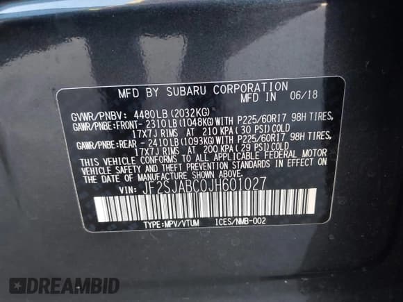 ✅ 2018 Subaru Forester • VIN: JF2SJABC0JH601027 • Lot: 43603202. Wystawiony na IAAI z przebiegiem 42 490 mil. Bezpłatny archiwum sprzedaży aukcyjnych z USA i szczegółowy raport historii pojazdu na DreamBid. Zdjęcie 9.