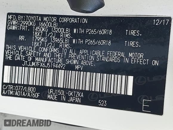 ✅ 2018 Lexus GX 460 Luxury • VIN: JTJJM7FX6J5194492 • Lot: 43454206. Wystawiony na IAAI z przebiegiem 76 456 mil. Bezpłatny archiwum sprzedaży aukcyjnych z USA i szczegółowy raport historii pojazdu na DreamBid. Zdjęcie 9.