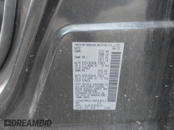 ✅ 2014 Nissan Pathfinder SV • VIN: 5N1AR2MM1EC601812 • Lot: 41768894. Listed on IAAI with 95,511 mi. Free auction sales archive from the USA and detailed vehicle history report at DreamBid. Image 9.