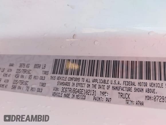 ✅ 2016 Ram ProMaster Cargo • VIN: 3C6TRVBG4GE102131 • Лот: 43575060. Опубликован ранее на IAAI с пробегом 144 435 миль. Бесплатный доступ к архиву аукционных продаж из США и подробный отчёт об истории автомобиля на DreamBid. Изображение 9.