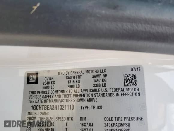 2017 Chevrolet Colorado 4WD Work Truck с VIN 1GCHTBEA3H1321110, выставлен на аукционе Copart как лот 58562975 с пробегом 151 110 миль миль и Списание • Salvage title. История ставок и продаж доступна на DreamBid. Изображение 13.