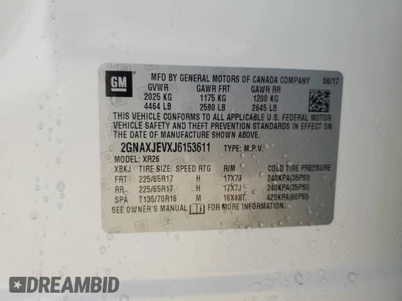 2018 Chevrolet Equinox LT with VIN 2GNAXJEVXJ6153611, listed as a Copart auction lot 84196465 with 45,095 mi miles and Salvage title. Bid and sale history available at DreamBid. Image 12.