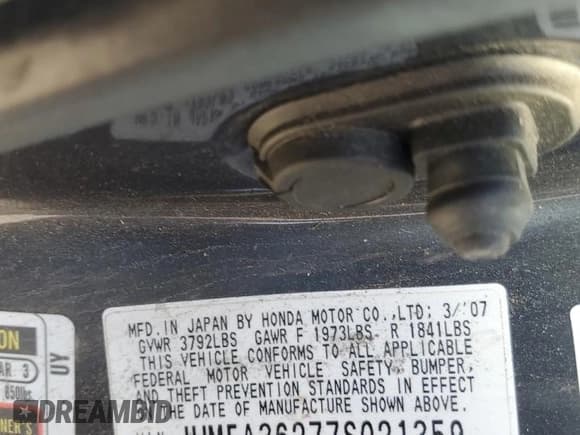✅ 2007 Honda Civic • VIN: JHMFA36277S021359 • Lot: 86729575. Wystawiony na Copart z przebiegiem 337 622 mil. Bezpłatny archiwum sprzedaży aukcyjnych z USA i szczegółowy raport historii pojazdu na DreamBid. Zdjęcie 12.