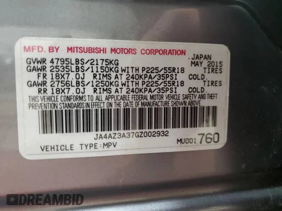 2016 Mitsubishi Outlander SE с VIN JA4AZ3A37GZ002932, выставлен на аукционе Copart как лот 85188945 с пробегом 196 356 миль миль и Чистый • Clean title. История ставок и продаж доступна на DreamBid. Изображение 13.