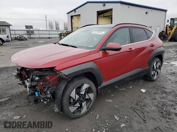 2024 Hyundai Kona Limited with VIN KM8HECA37RU165138, listed as a Copart auction lot 87673075 with 5,010 mi miles and Salvage title. Bid and sale history available at DreamBid. Image 1.