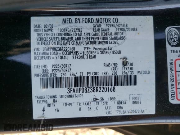 ✅ 2008 Ford Fusion SEL • VIN: 3FAHP08Z38R220168 • Lot: 81405425. Wystawiony na Copart z przebiegiem 329 924 mil. Bezpłatny archiwum sprzedaży aukcyjnych z USA i szczegółowy raport historii pojazdu na DreamBid. Zdjęcie 12.