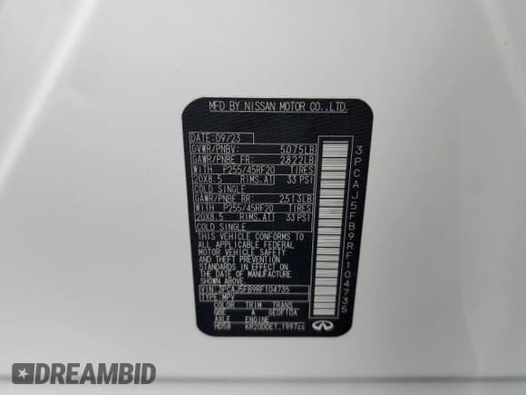 ✅ 2024 Infiniti QX50 Sport • VIN: 3PCAJ5FB9RF104735 • Lot: 57635385. Wystawiony na Copart z przebiegiem 23 329 mil. Bezpłatny archiwum sprzedaży aukcyjnych z USA i szczegółowy raport historii pojazdu na DreamBid. Zdjęcie 13.