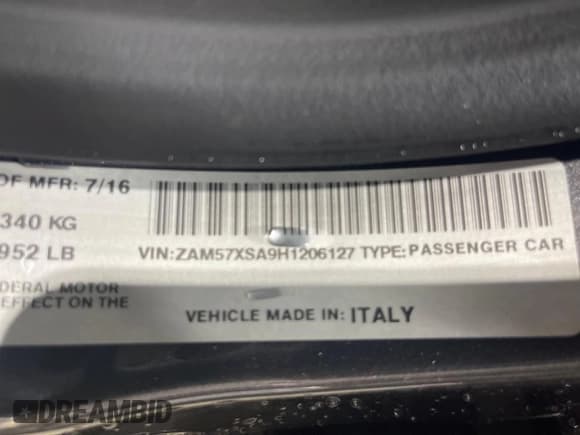 ✅ 2017 Maserati Ghibli • VIN: ZAM57XSA9H1206127 • Lot: 52832495. Wystawiony na Copart z przebiegiem 12 718 mil. Bezpłatny archiwum sprzedaży aukcyjnych z USA i szczegółowy raport historii pojazdu na DreamBid. Zdjęcie 10.