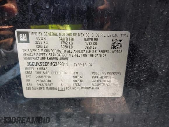 ✅ 2017 Chevrolet Silverado 1500 LTZ • VIN: 3GCUKSEC6HG249811 • Lot: 43471979. Wystawiony na IAAI z przebiegiem 150 382 mil. Bezpłatny archiwum sprzedaży aukcyjnych z USA i szczegółowy raport historii pojazdu na DreamBid. Zdjęcie 9.