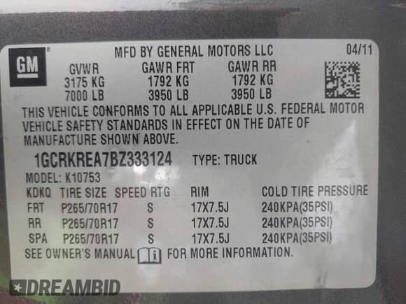 ✅ 2011 Chevrolet Silverado 1500 LS • VIN: 1GCRKREA7BZ333124 • Lot: 42806626. Wystawiony na IAAI z przebiegiem 144 058 mil mil. Skorzystaj z bezpłatnego archiwum sprzedaży aukcyjnych z USA i zobacz szczegółowy raport historii pojazdu na DreamBid. Zdjęcie 9.