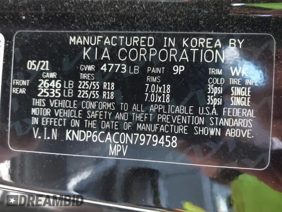 ✅ 2022 Kia Sportage Nightfall • VIN: KNDP6CAC0N7979458 • Лот: 42682196. Опубликован ранее на IAAI с пробегом 23 916 миль. Бесплатный доступ к архиву аукционных продаж из США и подробный отчёт об истории автомобиля на DreamBid. Изображение 9.