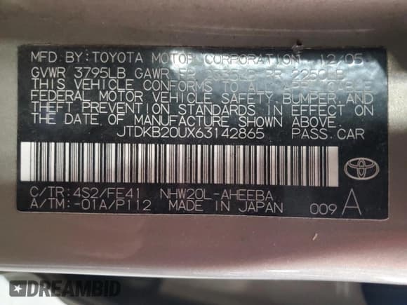 ✅ 2006 Toyota Prius • VIN: JTDKB20UX63142865 • Лот: 86984405. Опубликован ранее на Copart с пробегом 210 686 миль. Бесплатный доступ к архиву аукционных продаж из США и подробный отчёт об истории автомобиля на DreamBid. Изображение 12.