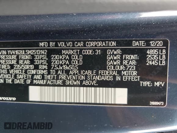 ✅ 2021 Volvo XC40 Inscription • VIN: YV4162UL5M2513142 • Lot: 85301295. Listed on Copart with 34,666 mi. Free auction sales archive from the USA and detailed vehicle history report at DreamBid. Image 13.