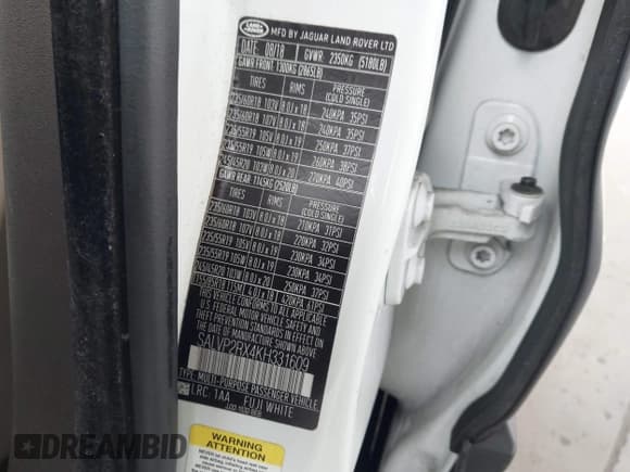 ✅ 2019 Land Rover Range Rover Evoque SE • VIN: SALVP2RX4KH331609 • Лот: 43883986. Опубликован ранее на IAAI с пробегом 92 300 миль. Бесплатный доступ к архиву аукционных продаж из США и подробный отчёт об истории автомобиля на DreamBid. Изображение 9.