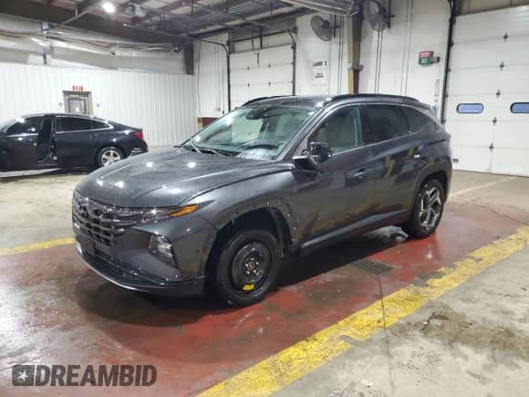2023 Hyundai Tucson Limited with VIN 5NMJECAE5PH168759, listed as a Copart auction lot 90705955 with 13,285 mi miles and Salvage title. Bid and sale history available at DreamBid. Image 1.