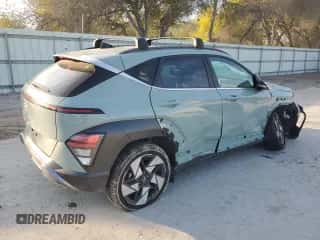 2024 Hyundai Kona Limited with VIN KM8HE3A39RU176030, listed as a Copart auction lot 85890324 with 3,140 mi miles and Salvage title. Bid and sale history available at DreamBid. Image 3.