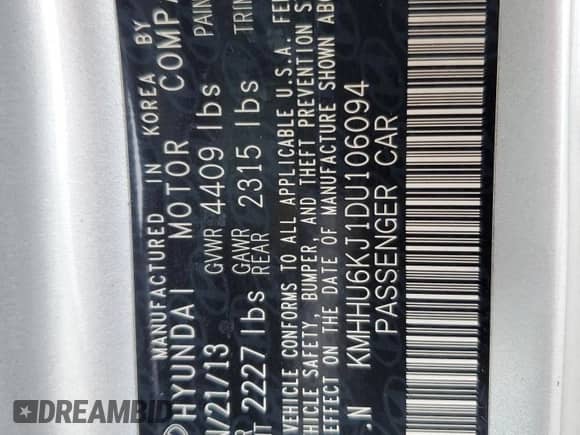 ✅ 2013 Hyundai Genesis Coupe Grand Touring • VIN: KMHHU6KJ1DU106094 • Лот: 71433805. Размещён на Copart с пробегом 92 386 миль миль. Получите бесплатный доступ к архиву аукционных продаж из США и посмотрите подробный отчёт об истории автомобиля на DreamBid. Изображение 12.