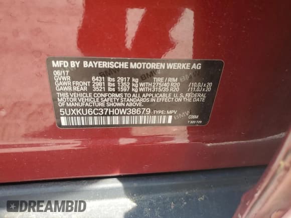 ✅ 2017 BMW X6 xDrive50i • VIN: 5UXKU6C37H0W38679 • Lot: 62335925. Wystawiony na Copart z przebiegiem 76 442 mil. Bezpłatny archiwum sprzedaży aukcyjnych z USA i szczegółowy raport historii pojazdu na DreamBid. Zdjęcie 13.