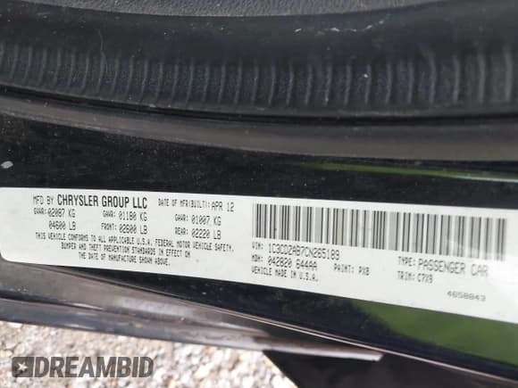 ✅ 2012 Dodge Avenger SE • VIN: 1C3CDZAB7CN265189 • Лот: 41326567. Опубликован ранее на IAAI с пробегом 165 358 миль. Бесплатный доступ к архиву аукционных продаж из США и подробный отчёт об истории автомобиля на DreamBid. Изображение 9.