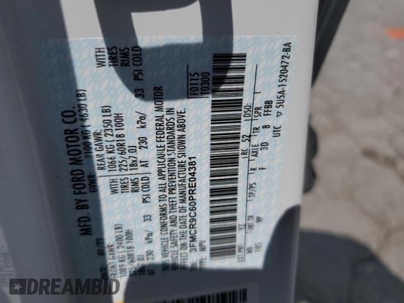 ✅ 2023 Ford Bronco Sport Outer Banks • VIN: 3FMCR9C60PRE04381 • Лот: 69140375. Опубликован ранее на Copart с пробегом 42 623 миль. Бесплатный доступ к архиву аукционных продаж из США и подробный отчёт об истории автомобиля на DreamBid. Изображение 13.