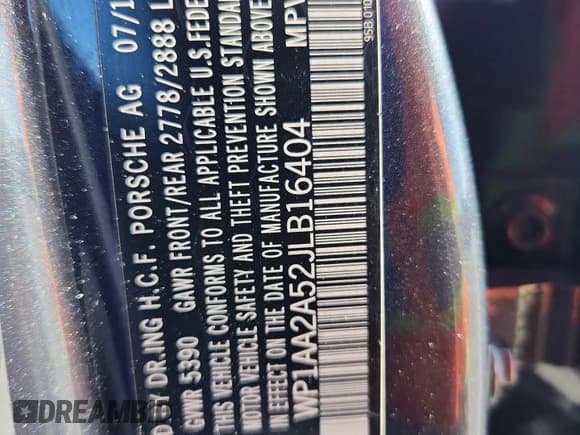 ✅ 2018 Porsche Macan • VIN: WP1AA2A52JLB16404 • Лот: 89521415. Опубликован ранее на Copart с пробегом 52 440 миль. Бесплатный доступ к архиву аукционных продаж из США и подробный отчёт об истории автомобиля на DreamBid. Изображение 13.