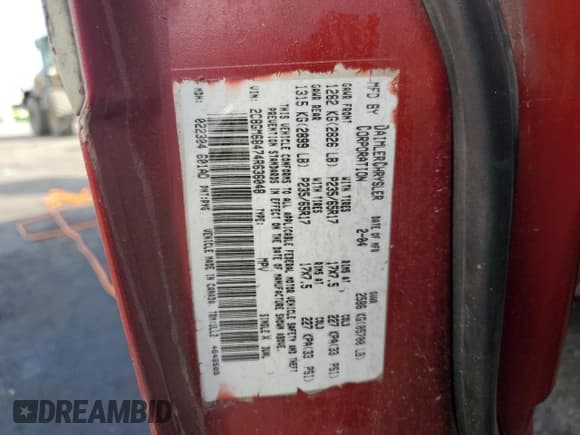 ✅ 2005 Chrysler Pacifica • VIN: 2C4GM48L95R414478 • Lot: 85902454. Wystawiony na Copart z przebiegiem 197 015 mil. Bezpłatny archiwum sprzedaży aukcyjnych z USA i szczegółowy raport historii pojazdu na DreamBid. Zdjęcie 13.