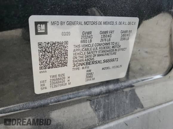 2020 Chevrolet Blazer RS z VIN 3GNKBERSXLS655971, wystawiony jako Copart lot #69774285 z przebiegiem 137 905 mil mil oraz Szkoda całkowita • Salvage title. Historia ofert i sprzedaży dostępna na DreamBid. Obrazek 14.