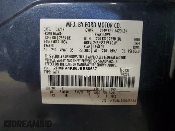 ✅ 2018 Ford Edge Titanium • VIN: 2FMPK4K86JBB88537 • Лот: 69257505. Опубликован ранее на Copart с пробегом 109 025 миль. Бесплатный доступ к архиву аукционных продаж из США и подробный отчёт об истории автомобиля на DreamBid. Изображение 13.