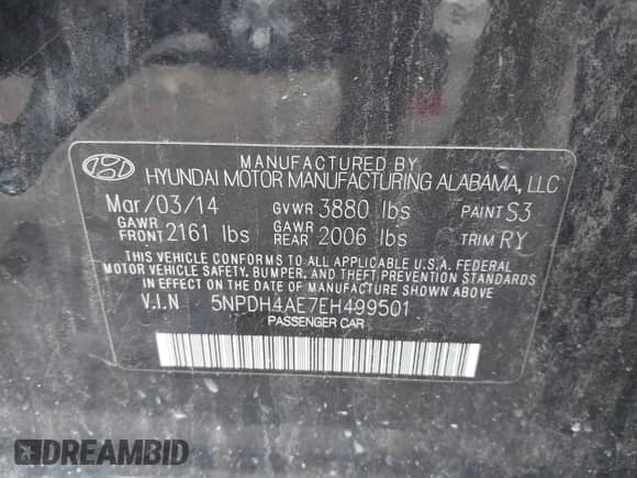 2014 Hyundai Elantra SE с VIN 5NPDH4AE7EH499501, выставлен на аукционе IAAI как лот 42845556 с пробегом 110 227 миль миль и . История ставок и продаж доступна на DreamBid. Изображение 9.