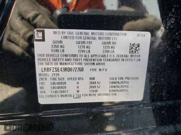 ✅ 2024 Buick Envision Avenir • VIN: LRBFZSE43RD072760 • Lot: 63040555. Listed on Copart with 2,075 mi. Free auction sales archive from the USA and detailed vehicle history report at DreamBid. Image 13.