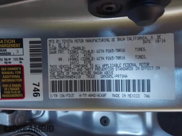 ✅ 2017 Toyota Tacoma SR5 • VIN: 3TMCZ5AN7HM054110 • Lot: 41587472. Listed on IAAI with 81,628 mi. Free auction sales archive from the USA and detailed vehicle history report at DreamBid. Image 9.