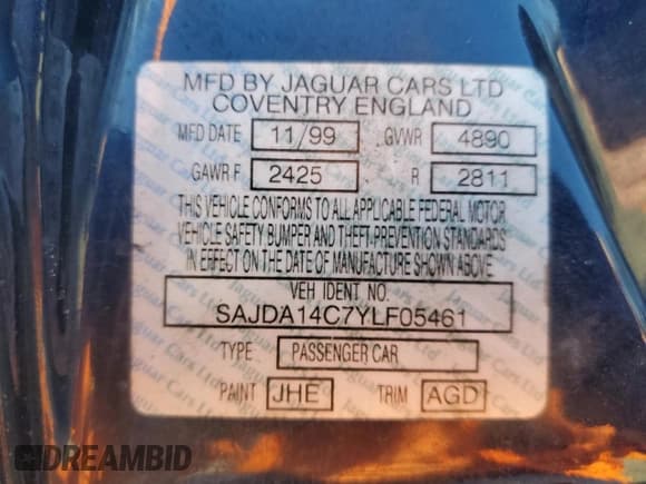 ✅ 2000 Jaguar XJ • VIN: SAJDA14C7YLF05461 • Лот: 46508125. Опубликован ранее на Copart с пробегом 120 151 миль. Бесплатный доступ к архиву аукционных продаж из США и подробный отчёт об истории автомобиля на DreamBid. Изображение 12.