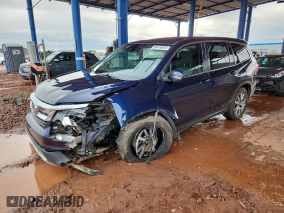 ✅ 2019 Honda Pilot EX-L • VIN: 5FNYF5H50KB010143 • Lot: 93414915. Listed on Copart with 124,310 mi. Free auction sales archive from the USA and detailed vehicle history report at DreamBid. Image 1.