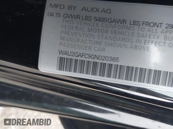 ✅ 2016 Audi A7 Prestige • VIN: WAU2GAFC9GN020365 • Lot: 43807223. Wystawiony na IAAI z przebiegiem 110 484 mil. Bezpłatny archiwum sprzedaży aukcyjnych z USA i szczegółowy raport historii pojazdu na DreamBid. Zdjęcie 9.