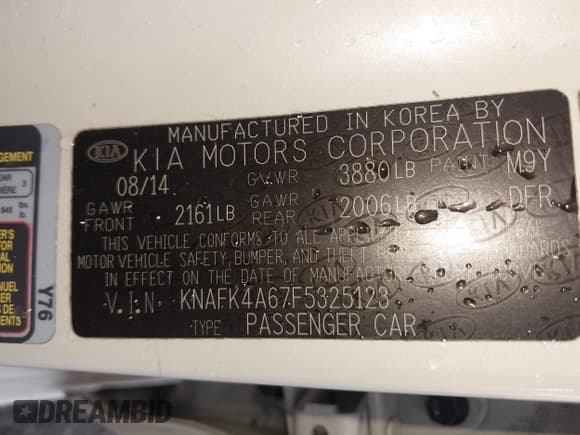 ✅ 2015 Kia Forte LX • VIN: KNAFK4A67F5325123 • Лот: 43274282. Опубликован ранее на IAAI с пробегом 153 057 миль. Бесплатный доступ к архиву аукционных продаж из США и подробный отчёт об истории автомобиля на DreamBid. Изображение 9.